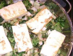 Tofu and bokchoy stirfry